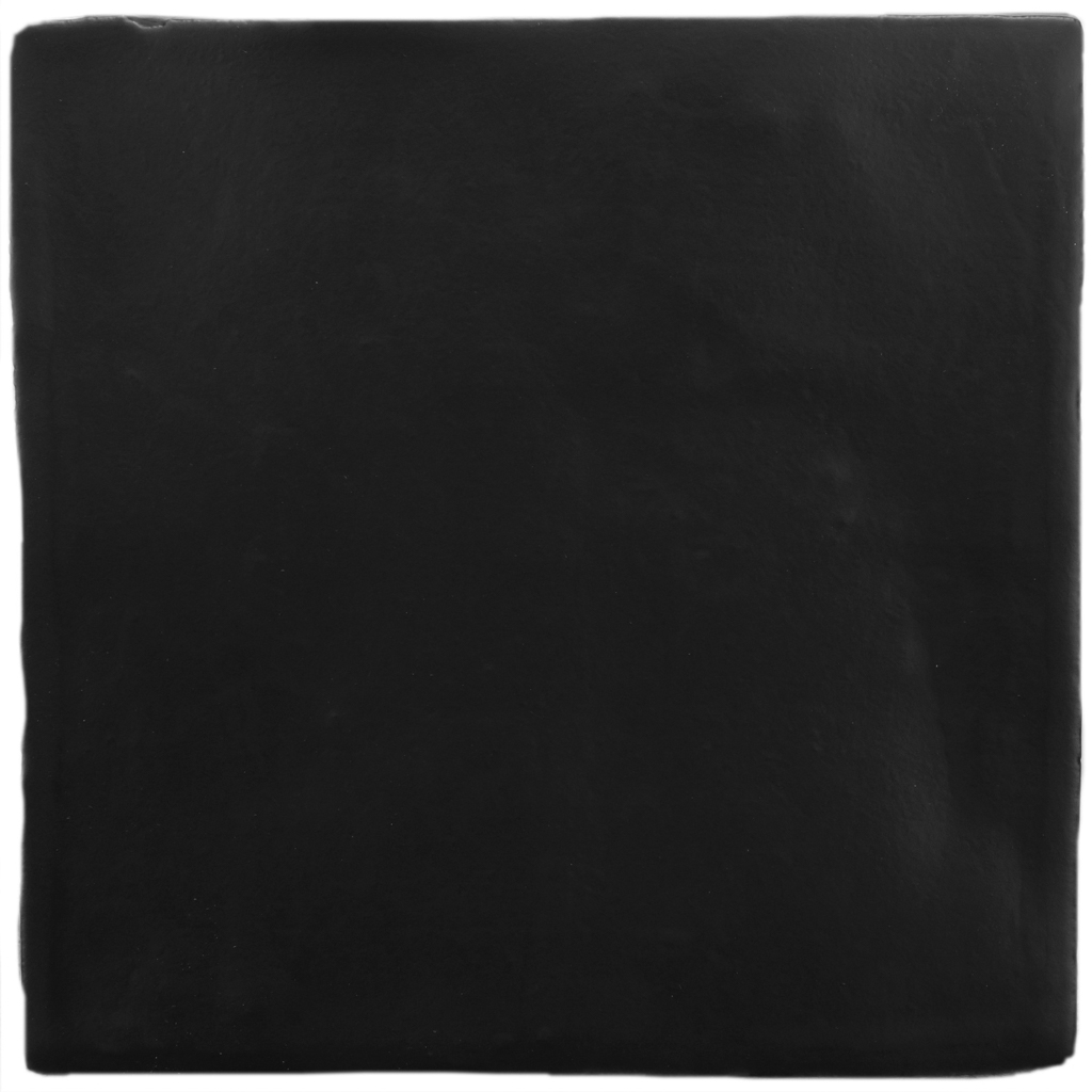 Rustic Handmade Wandtegel 13x13cm Vierkant Mat Black